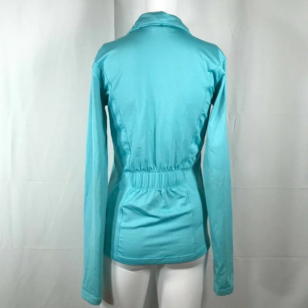 Nike Jacket Womens Sz XS Dri-Fit Light Blue Mock Neck Zip Up Athletic‎ Pockets